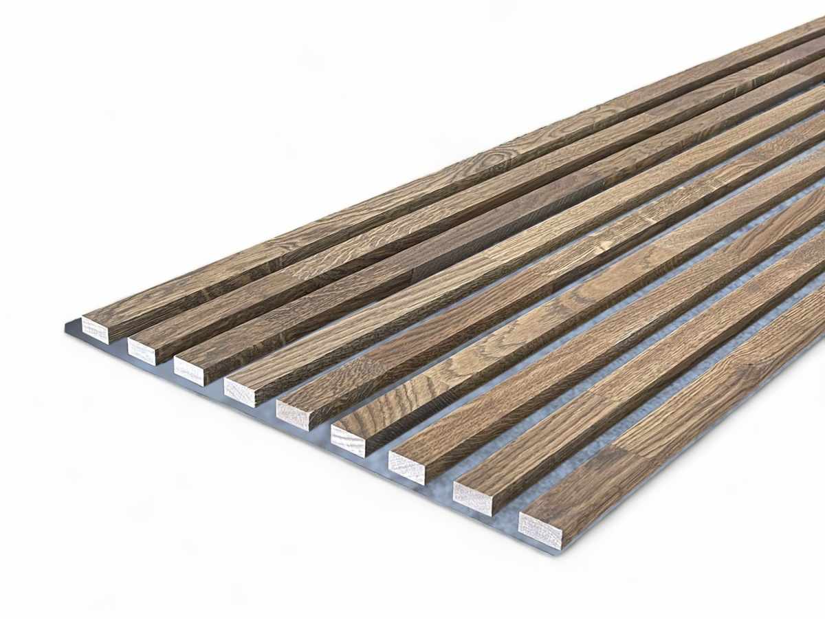 Massivholz Akustikpaneele Grau 2600 x 400 mm Eiche natur - Tabacco