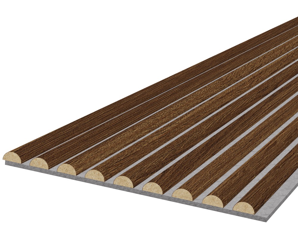 Akustikpaneel WAVE - Filzfarbe Grau 2600x400mm - verschiedene Farben