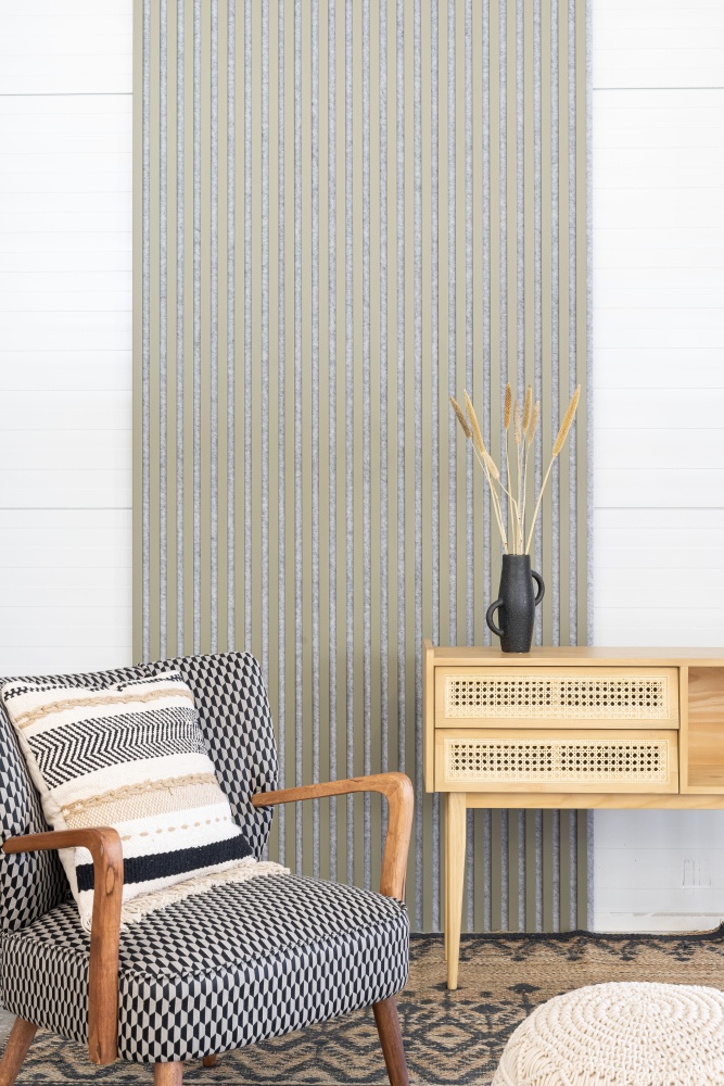 Acoustic panel 3000 x 400 mm Olive - Acoustic felt Grey - Wall cladding Acoustic panel 3000 x 400 mm Olive - Acoustic felt Grey - Wall cladding