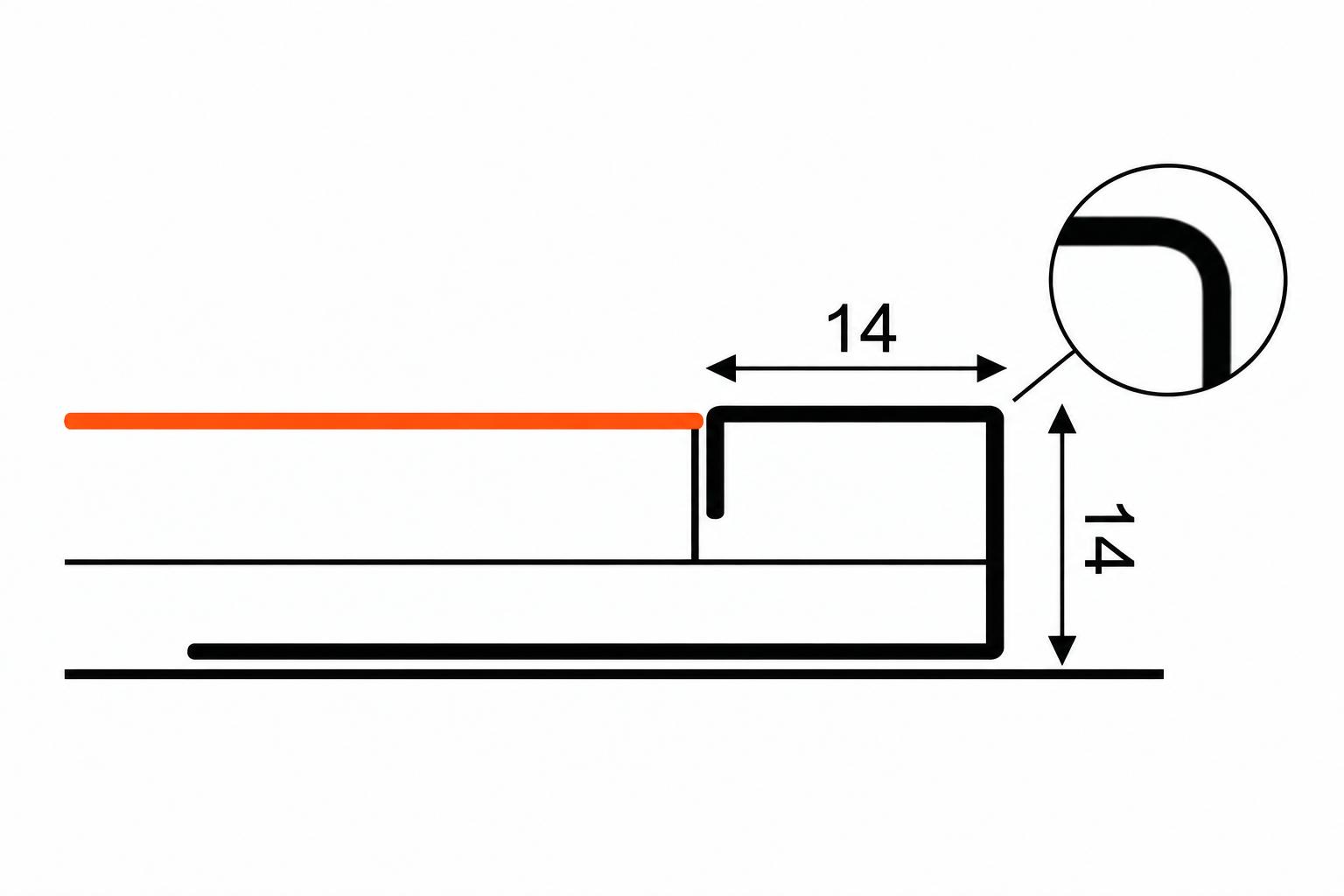 Quadratprofil Edelstahl „Q-Typ“ 14 mm, abgerundet - Edelstahl poliert