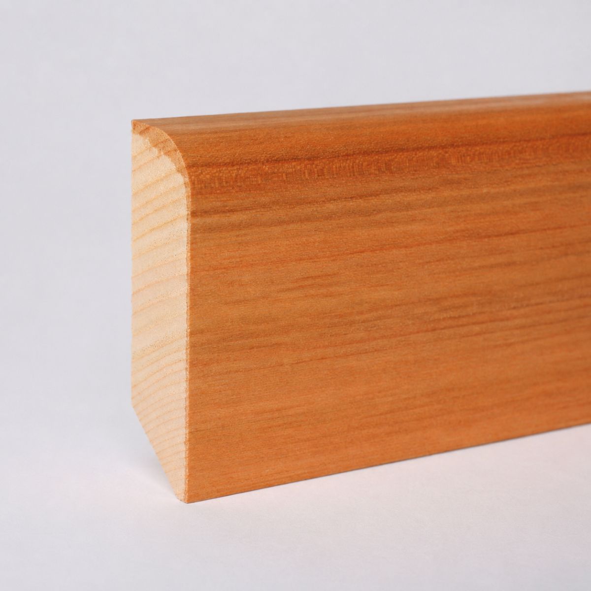 65 running meters of solid wood baseboard, 60 mm rounded edge - oiled cherry