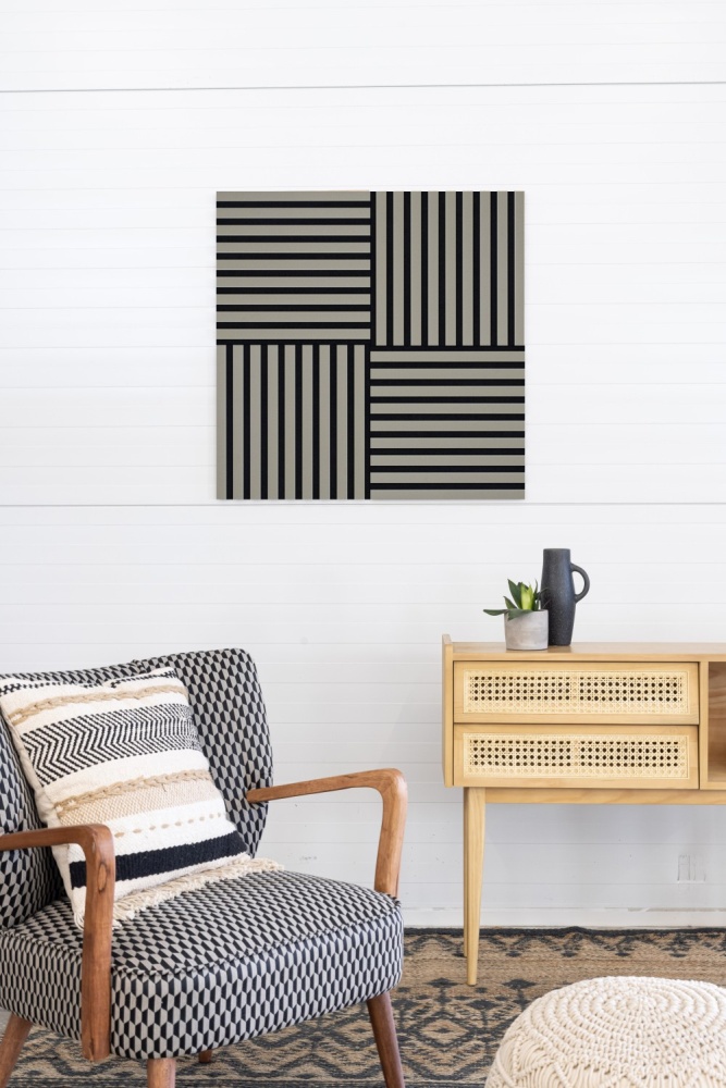 Acoustic panel 400 x 400 mm Olive - Acoustic felt Black Acoustic panel 400 x 400 mm Olive - Acoustic felt Black