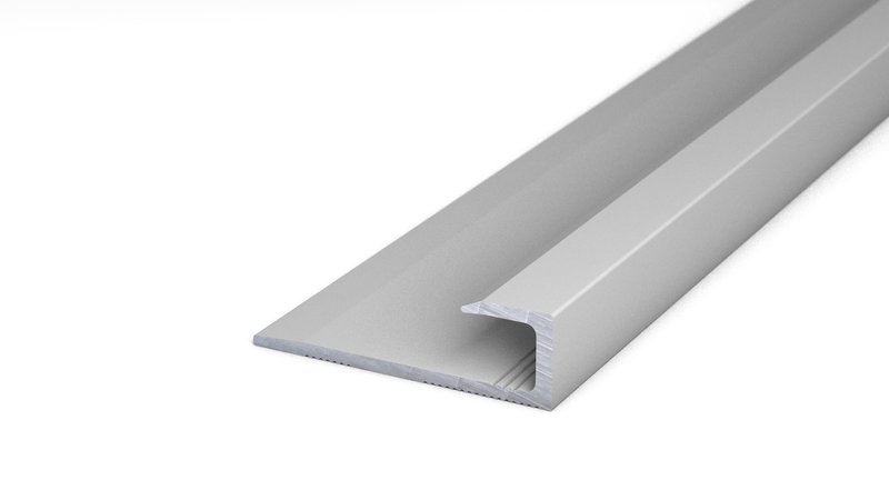 Aluminum end profile no. 144, 27 x 8.4 mm - silver 270 cm