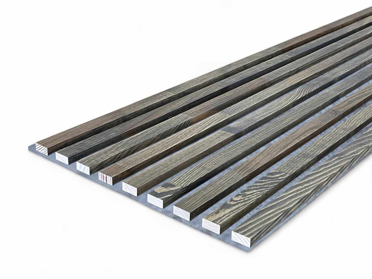 Massivholz Akustikpaneele Grau 2600 x 400 mm Kiefer - Charcoal Grey