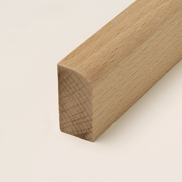 solid wood skirting 40mm with rounded front edge untreated beech