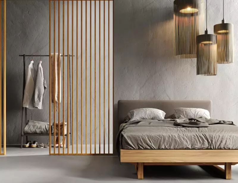 Raumteiler/ Lamellenwand 580 x 2750 x 65 mm Eiche natur