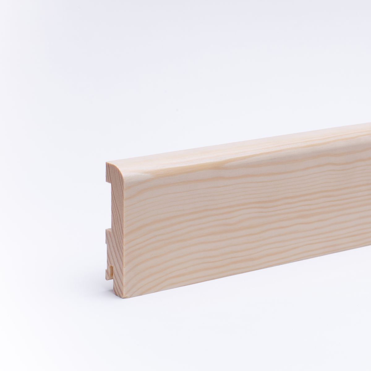 Massivholz-Sockelleiste abgerundet 90mm - Kiefer lackiert