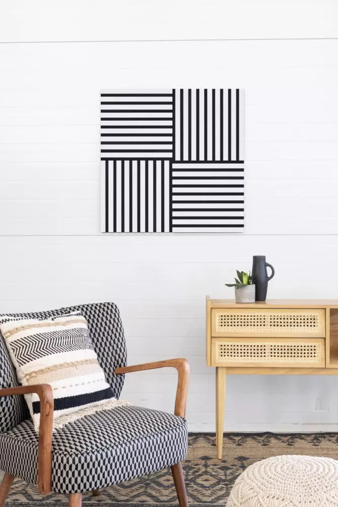 Acoustic panel 400 x 400 mm Vintage Oak - Black acoustic felt