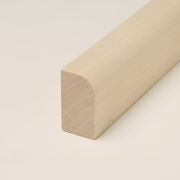 Solid wood skirting 40mm with rounded front edge untreated maple Solid wood skirting 40mm with rounded front edge untreated maple