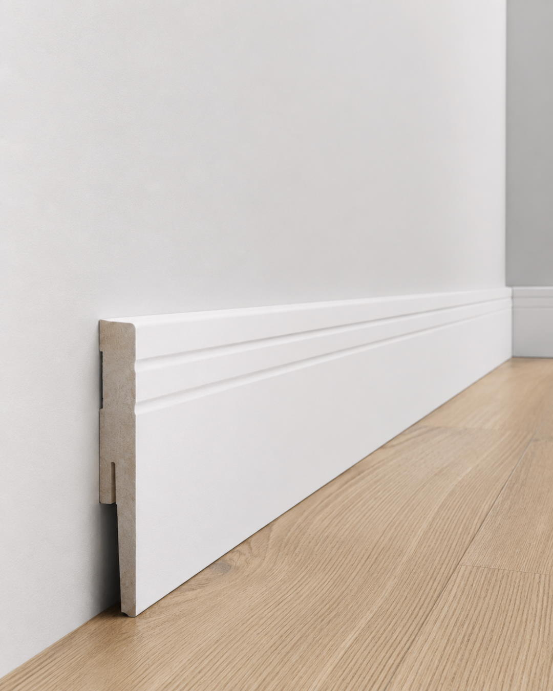 Sockelleiste Cottbusser Profil 100 mm MDF - Weiß