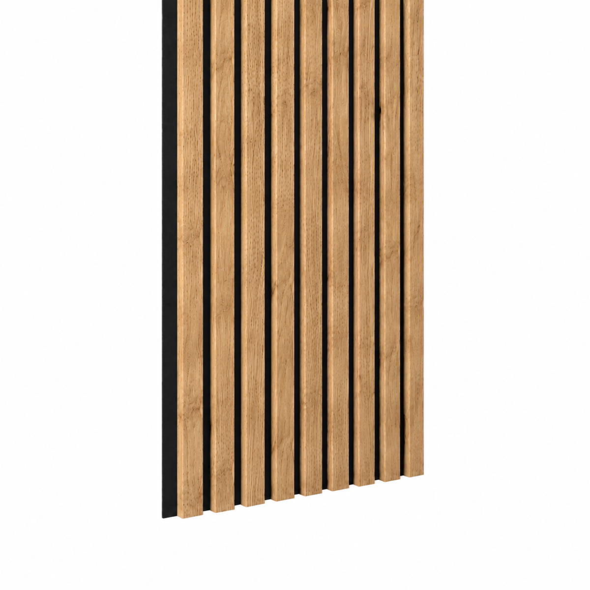 Acoustic+ Akustikpaneel Eiche Natur 2600 x 400 mm - Akustikfilz Schwarz