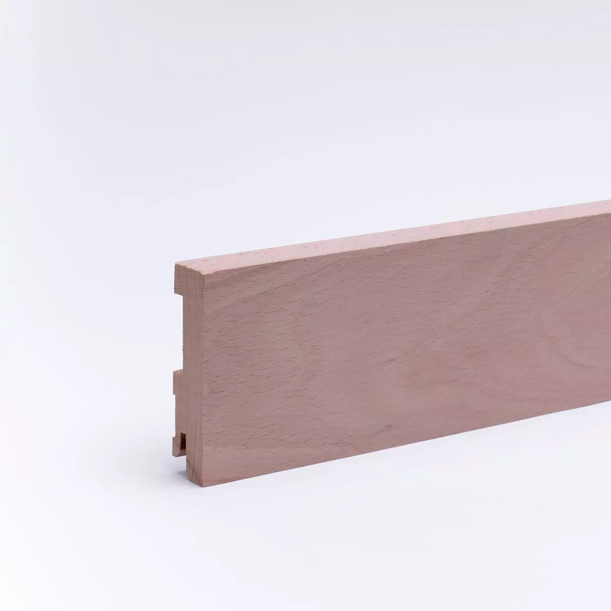 Vierkant Massivholz-Sockelleiste 80mm - Buche gelackt