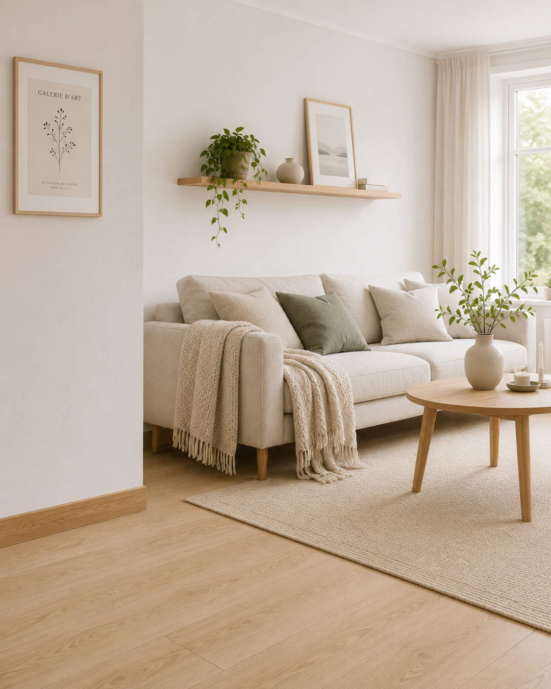 Skirting with wood optics 60 mm light oak