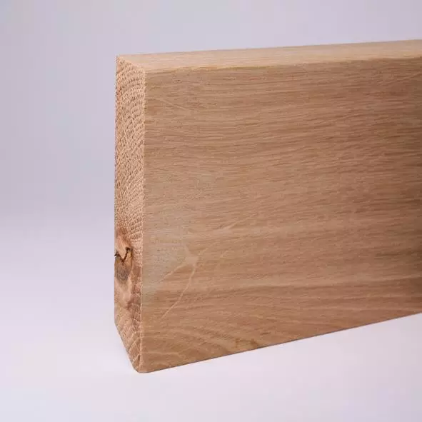 solid wood skirting 120mm with chamfered front edge untreated oak