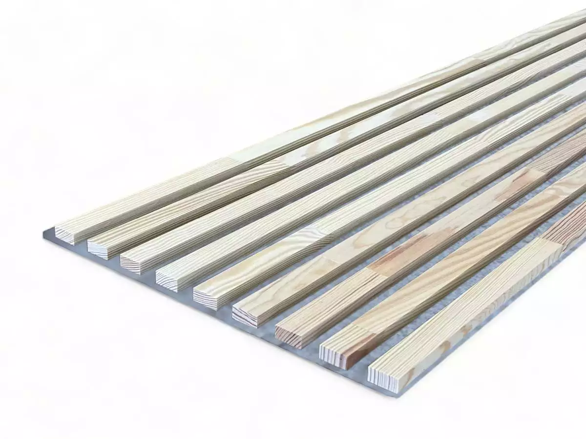 Solid wood acoustic Panel Greys 2600 x 400 mm pine - Lime White