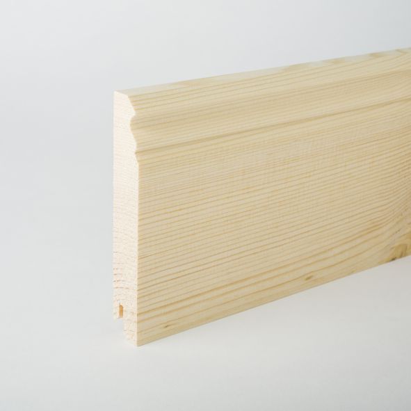 solid wood skirting 120mm with Berlin profile untreated pine