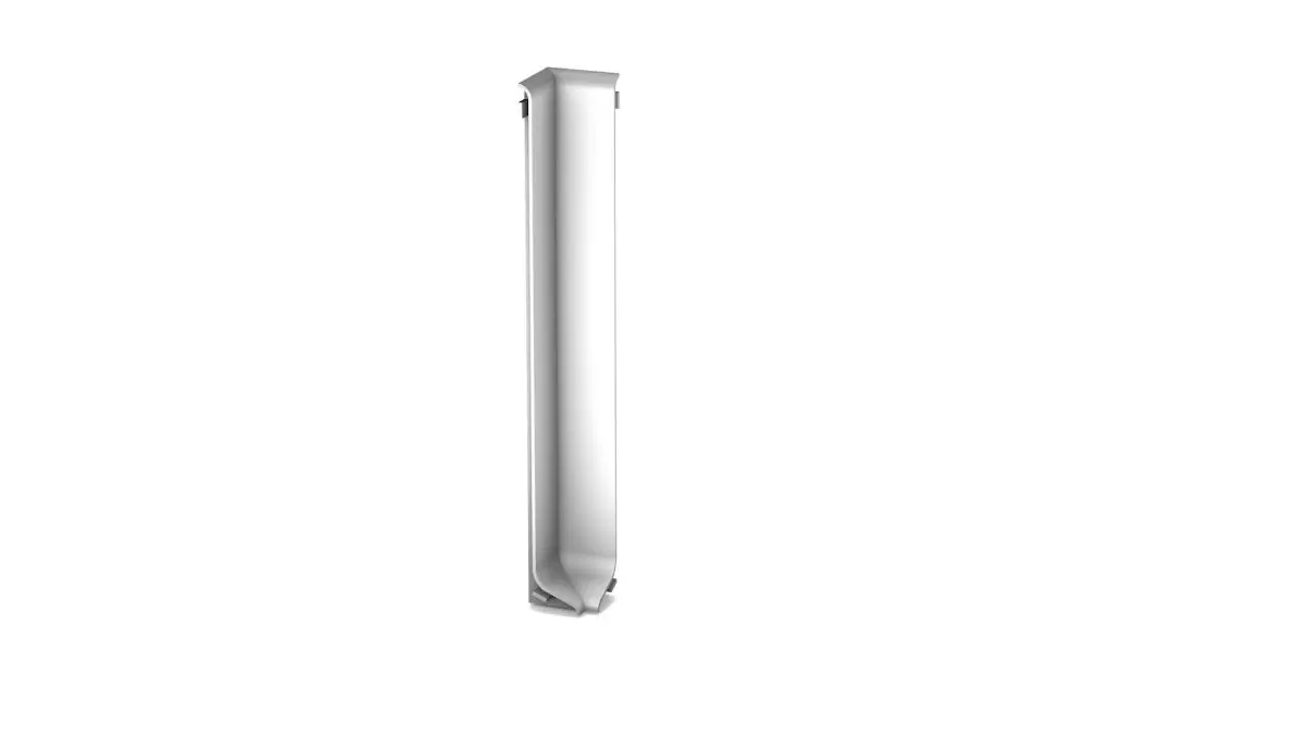 Inner corner for aluminium skirting board for adhesive mounting 100mm - Silver