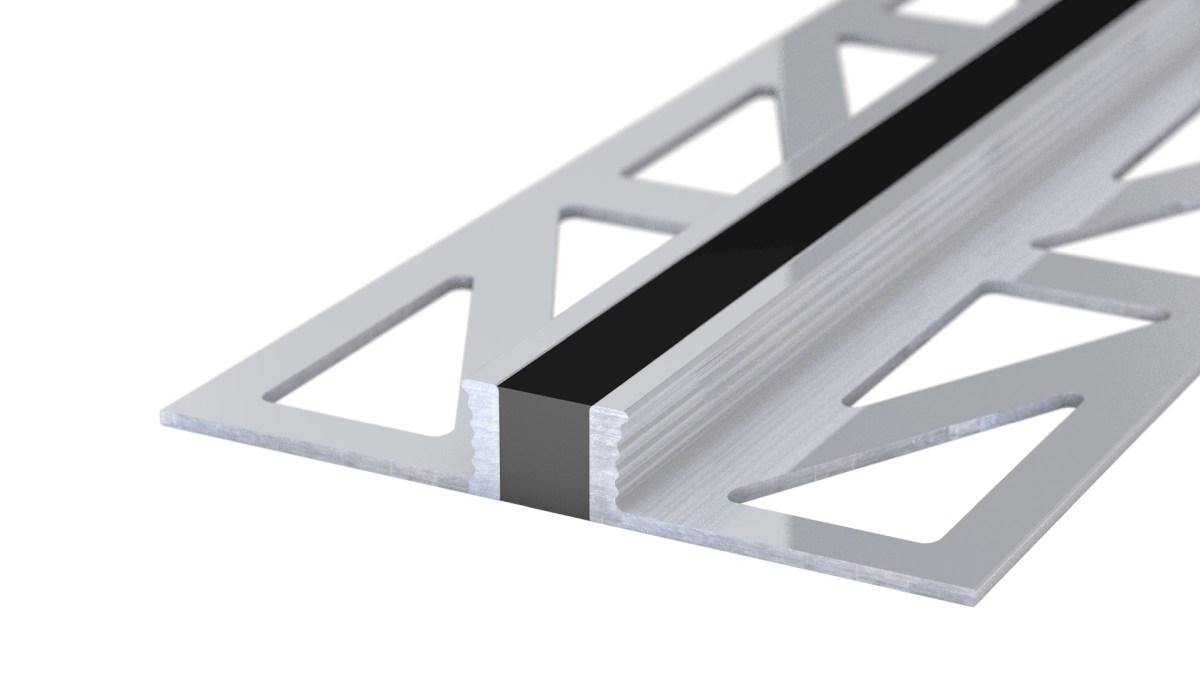 Aluminium expansion joint profile - EPDM joint - for 6mm coverings - Black 2.5m Aluminium expansion joint profile - EPDM joint - for 6mm coverings - Black 2.5m