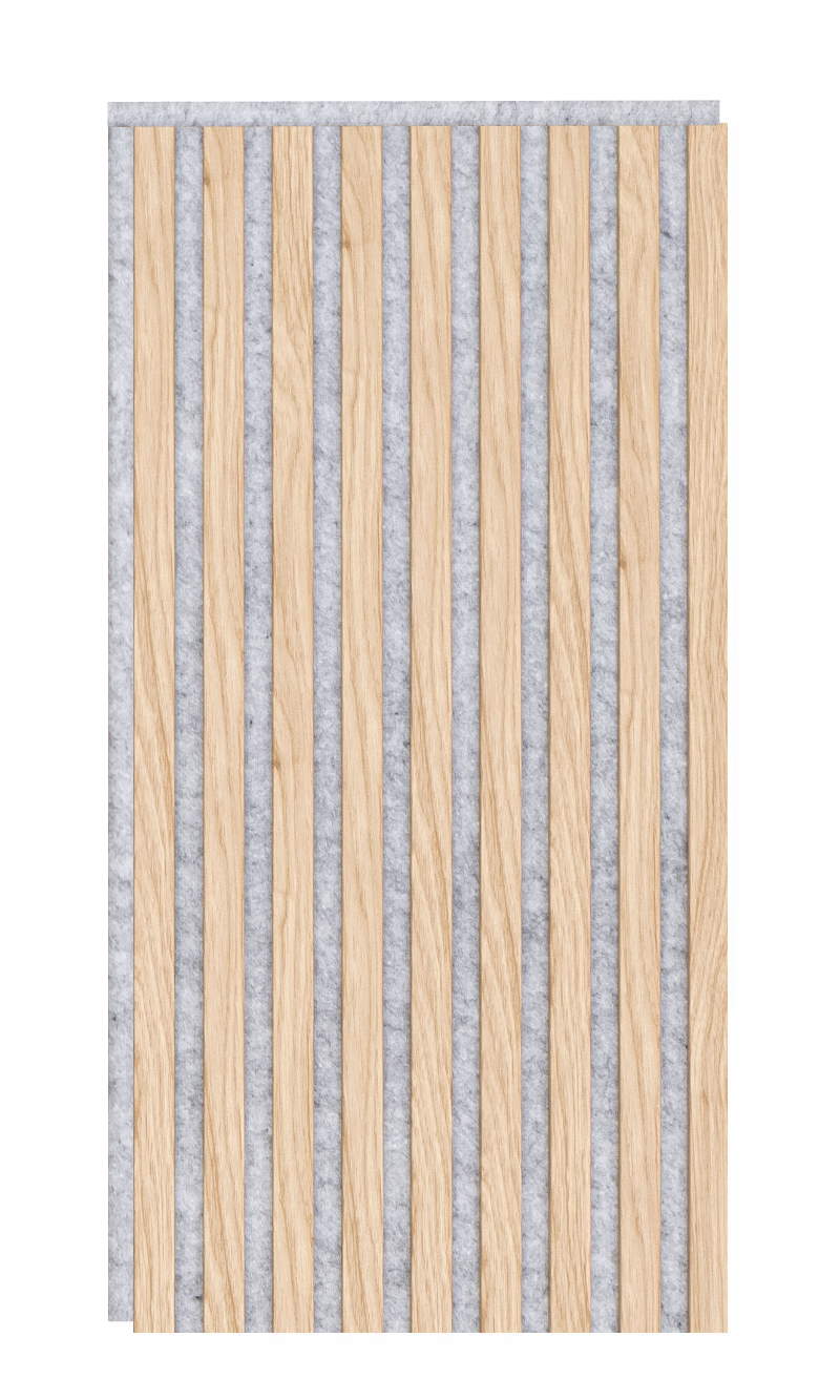 Acoustic panel 800 x 400 mm natural oak - acoustic felt grey - wall lining Acoustic panel 800 x 400 mm natural oak - acoustic felt grey - wall lining