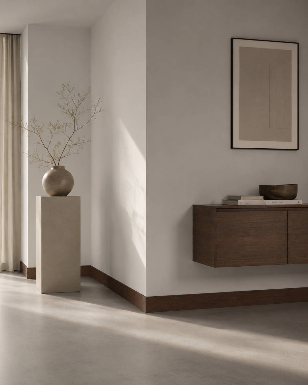 Skirting with wood optics 60 mm dark oak