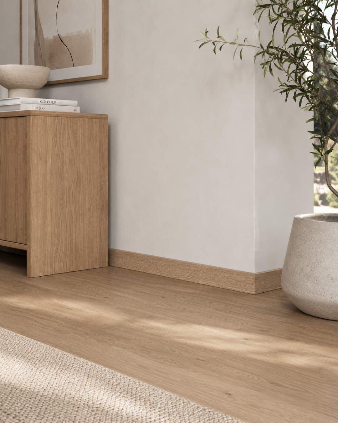 Skirting with wood optics 60 mm white washed oak