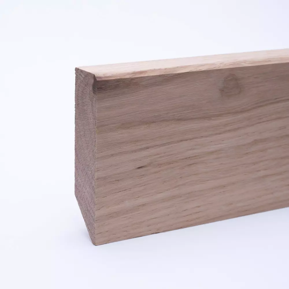 Massivholz-Sockelleiste 60 x 16mm gefast Eiche roh