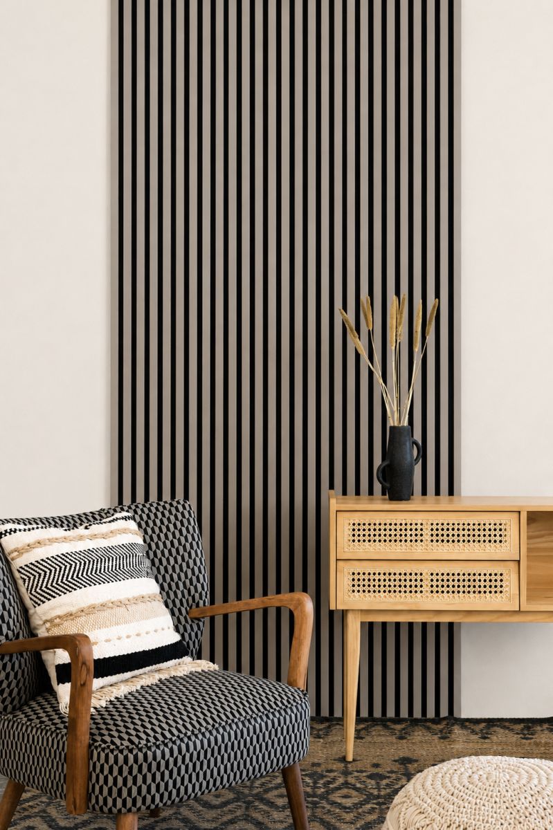 Acoustic+ Acoustic Panel Sand Gray 2600 x 400 mm - Acoustic Felt Black