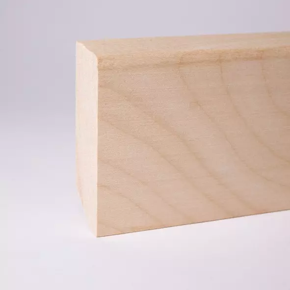 Massivholz-Sockelleiste 60mm abgeschrägt - Ahorn roh