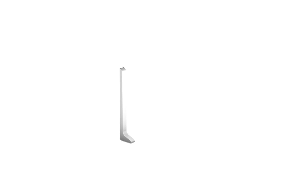 Endstück links für Aluminium-Sockelleiste für Klebemontage 60mm - Silber