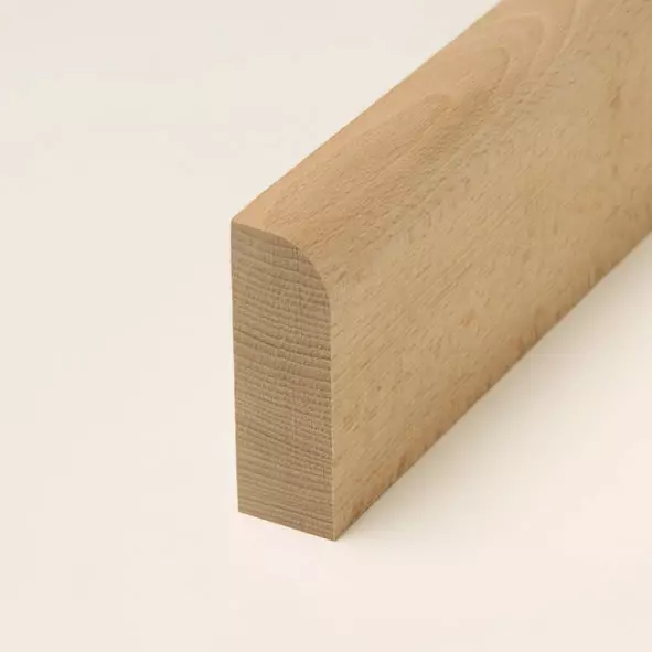 Massivholz-Sockelleiste abgerundet 100mm - Buche roh
