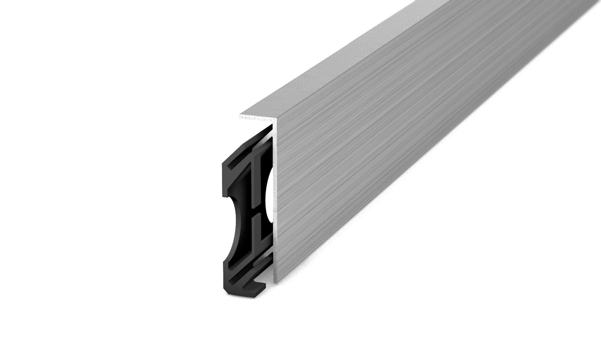 Metal clip skirting CULTUS 45 - high-grade steel brushed Metal clip skirting CULTUS 45 - high-grade steel brushed