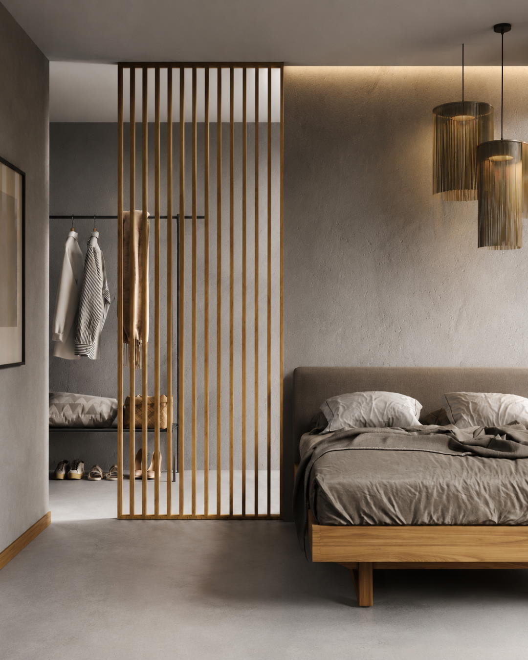 Room divider/ slat wall 580 x 2750 x 65 mm Oak nature