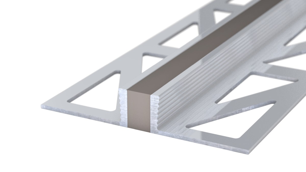 Aluminium expansion joint profile - EPDM joint - for 8mm coverings - Grey 2,5m