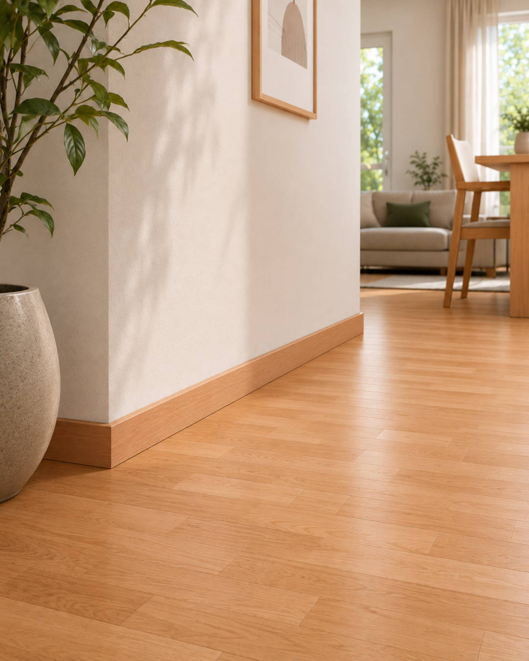 Skirting with wood optics 60mm natural beech