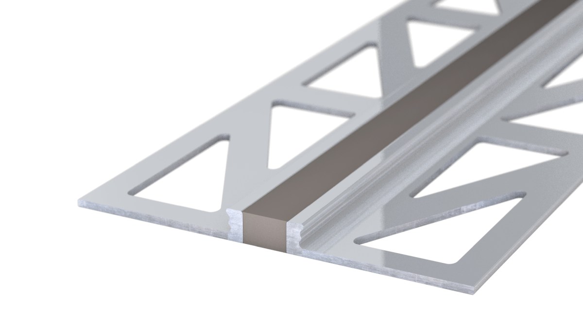 Aluminium expansion joint profile - EPDM joint - for 3mm coverings - Grey 2.5m
