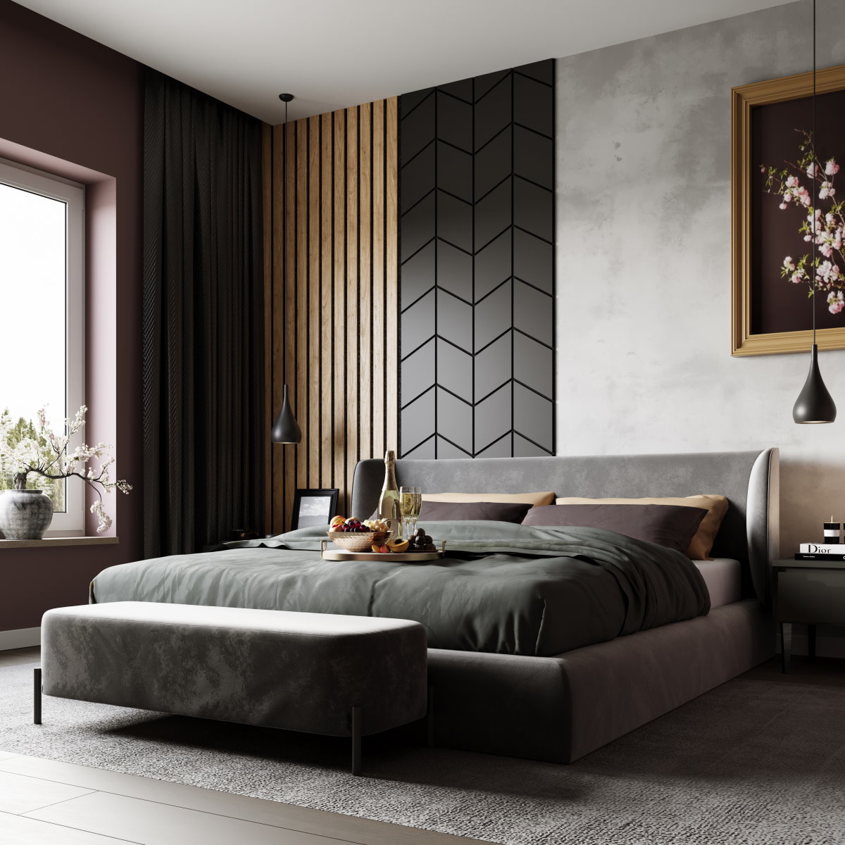 Wall paneling CARO - black