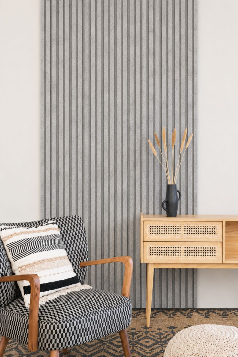 Acoustic+ acoustic panel Concrete 3000 x 400 mm - acoustic felt gray