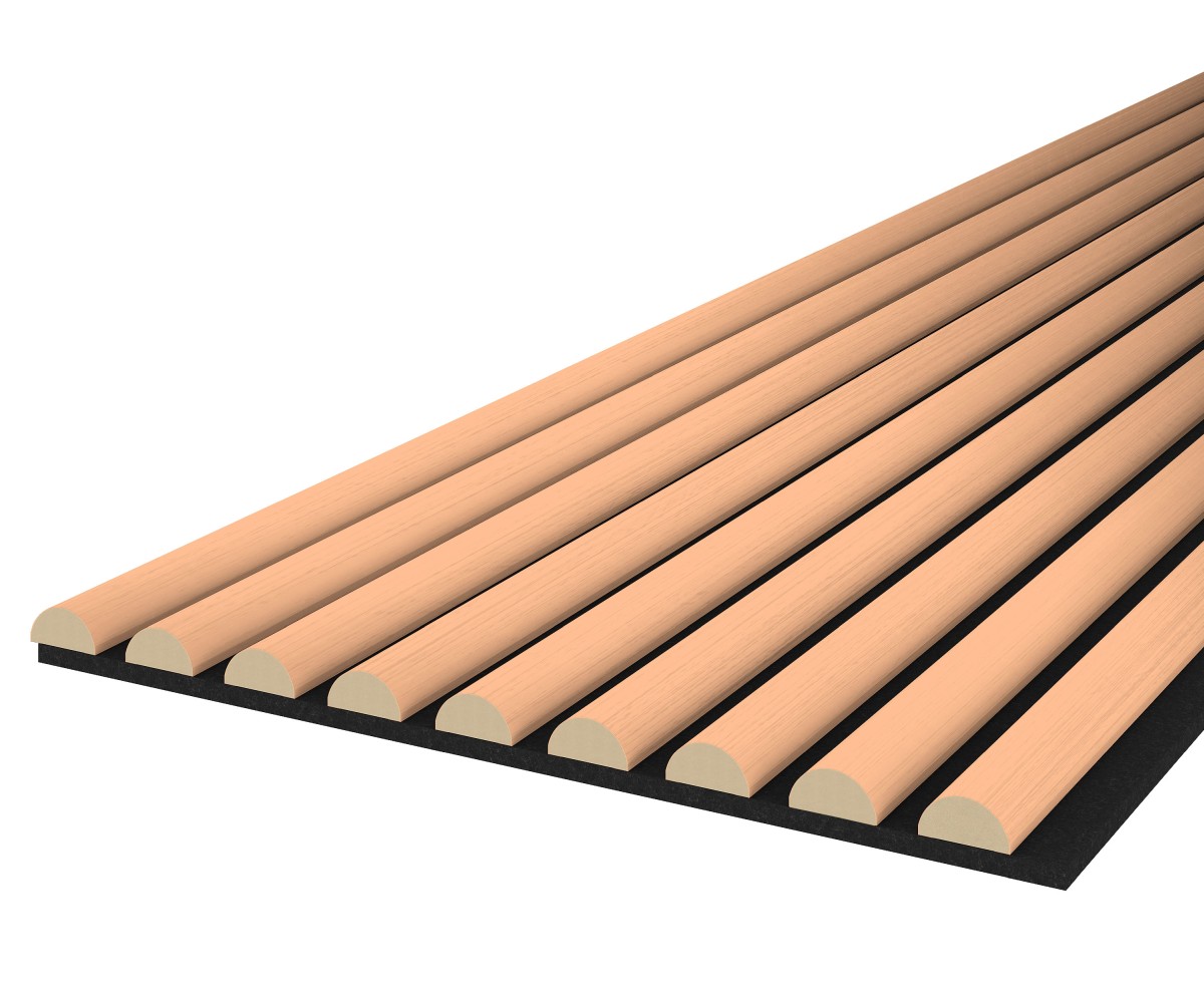 Acoustic panel WAVE 2600 x 400 mm - Acoustic felt Black - Copper