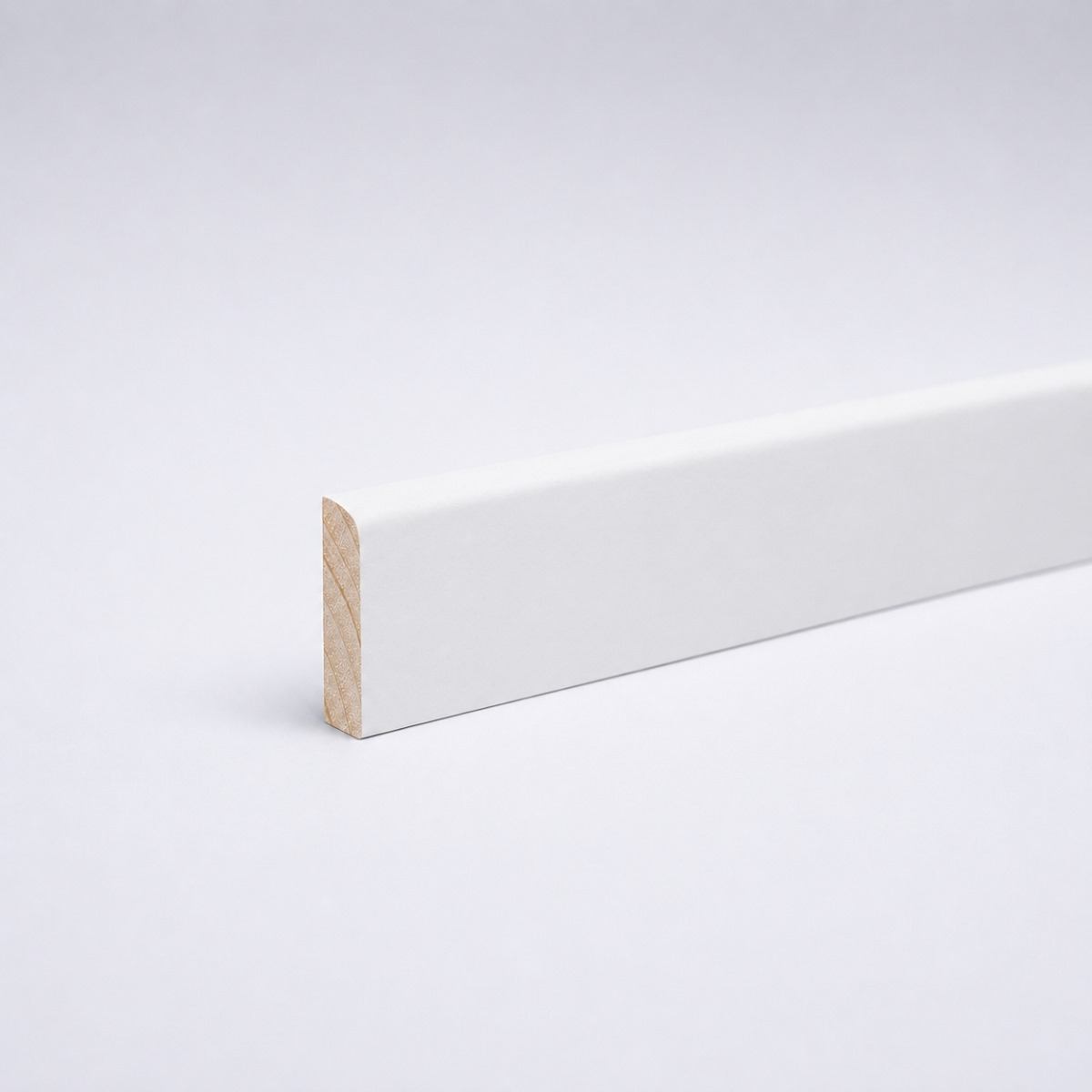 Cover strip Solid wood skirting board 28 x 5 mm - white lacquered