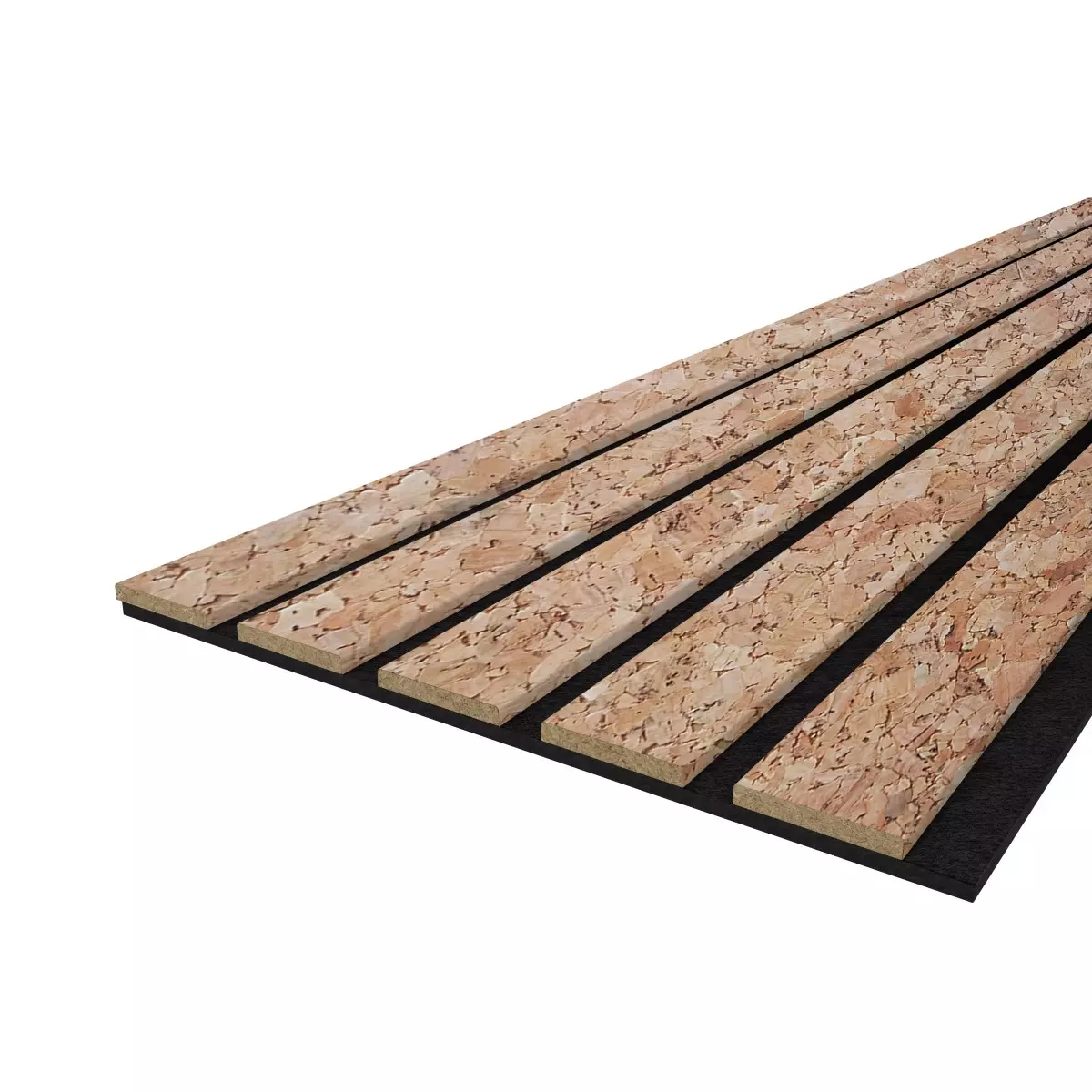 Acoustic panel LX 2600 x 400 mm - Acoustic felt Black - Veneer Cork