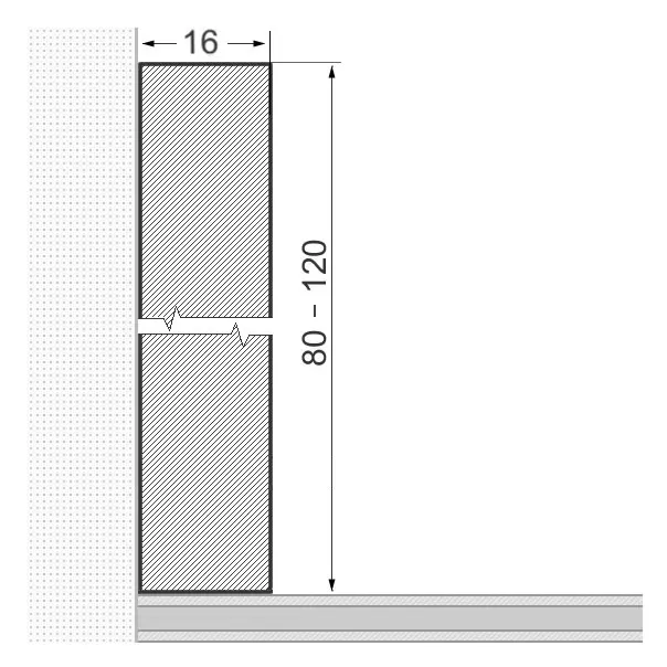 Massivholz-Sockelleiste 100x16mm Vierkant - Eiche roh