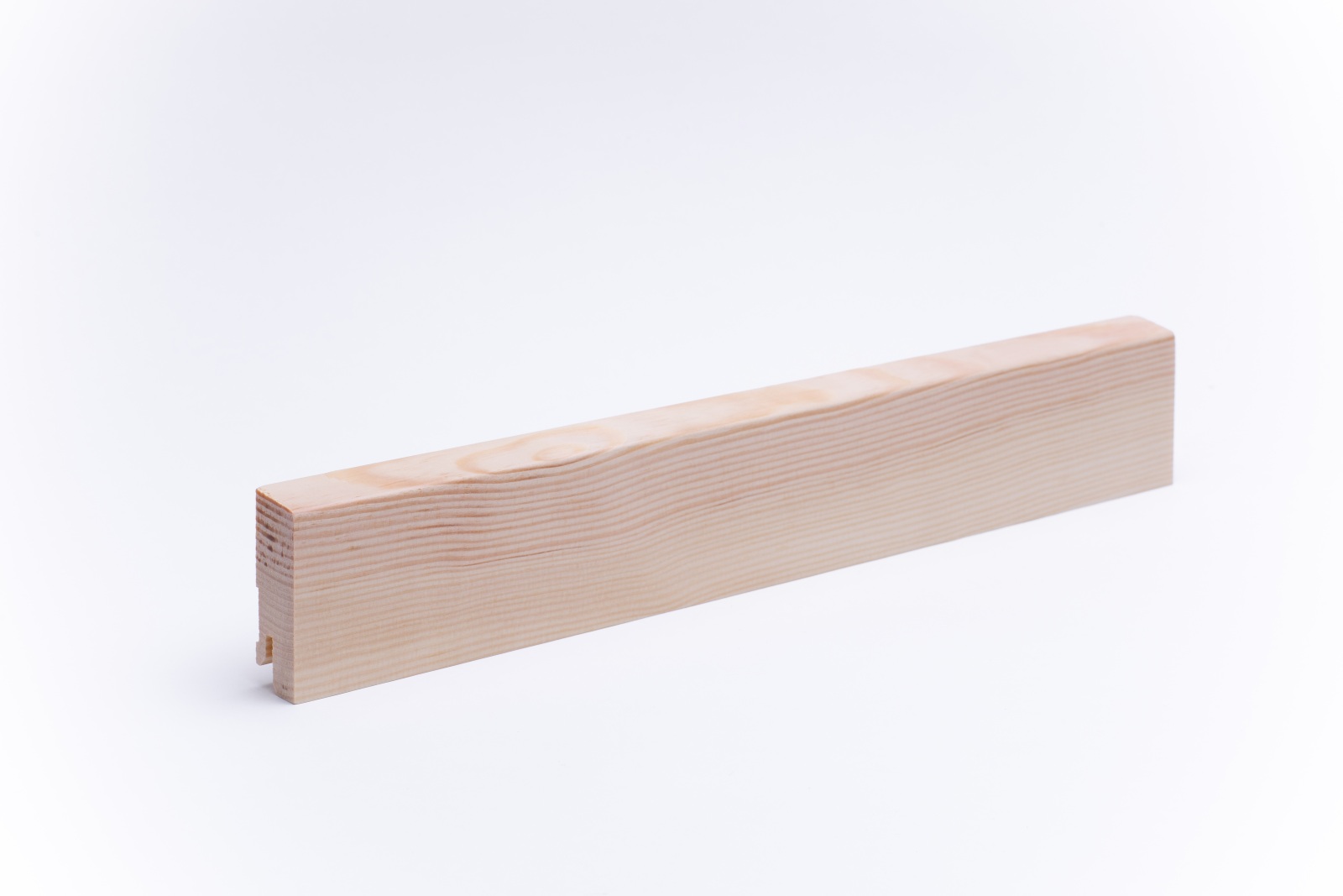 Massivholz-Sockelleiste 60mm mit abgeschrägt - Kiefer gelackt