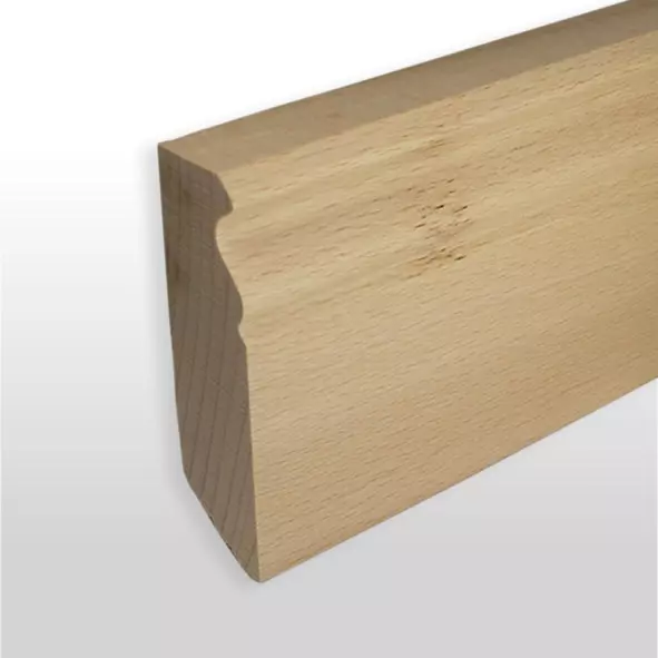 solid wood skirting 80mm with Berlin profile untreated beech