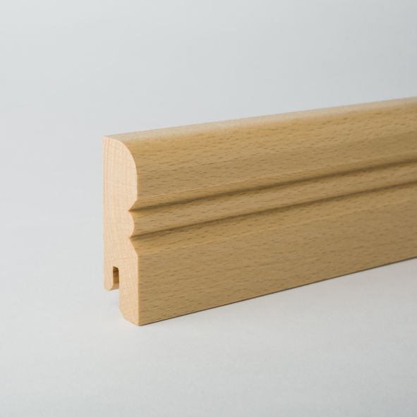 Alt-Reno Profil-Sockelleiste Massivholz 60mm - Buche gelackt