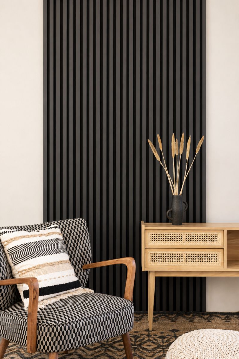 Acoustic+ Acoustic Panel Gray-Anthracite 2600 x 400 mm - Acoustic Felt Black
