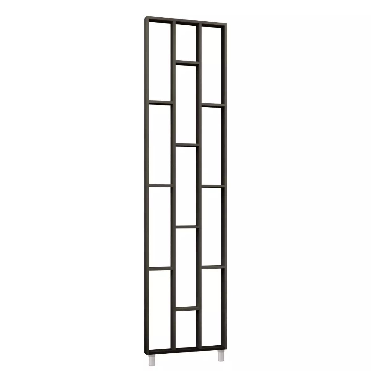 Design Raumteiler, Regalsystem 75 x 634 x 2500 mm - Schwarz