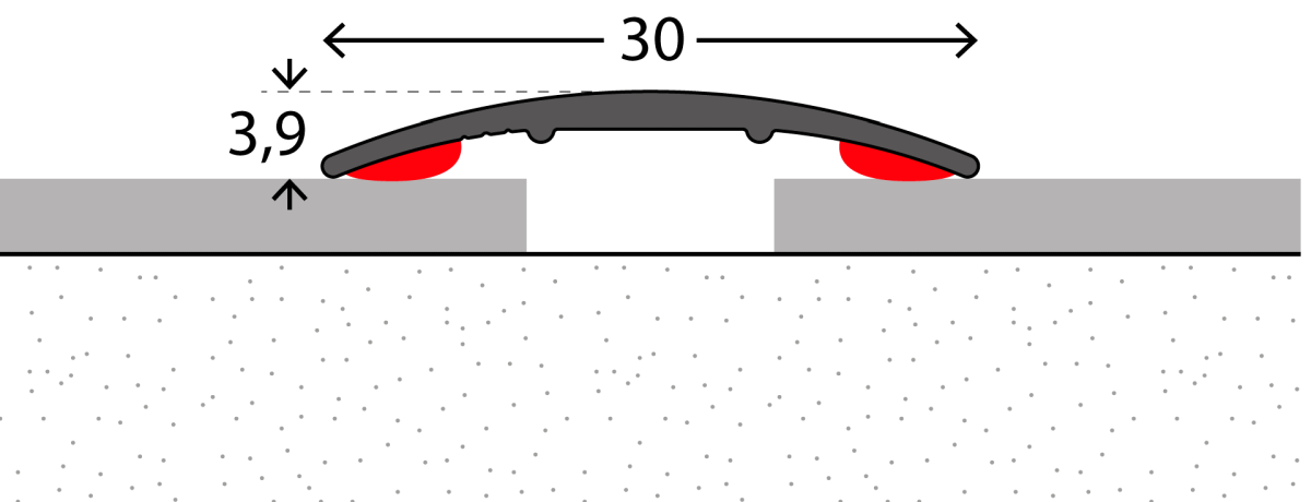 Prinz Übergangsprofil 30 mm - Nr. 130 - Edelstahl gebürstet - 270 cm