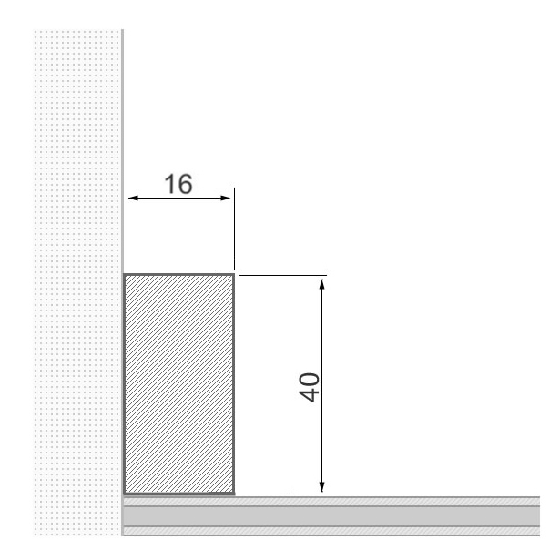 Massivholz-Sockelleiste 40x16mm Vierkant - Eiche lackiert