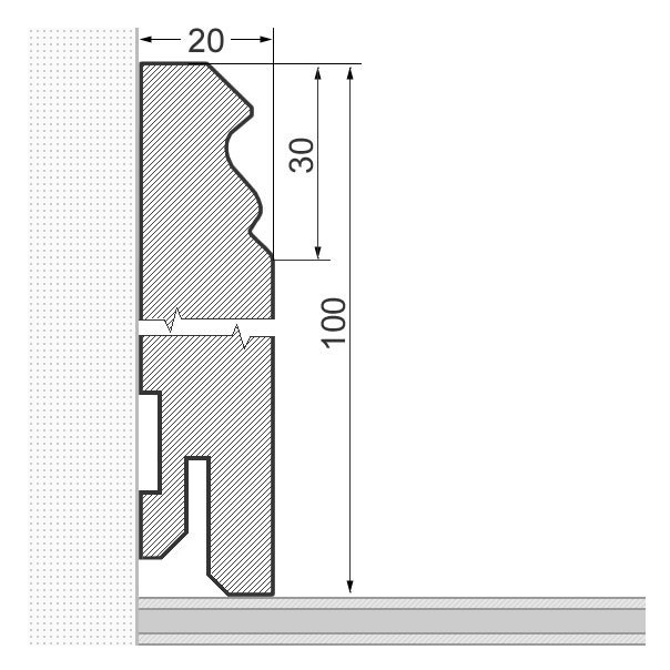 Sockelleiste Berliner Profil 100mm - Eiche geölt