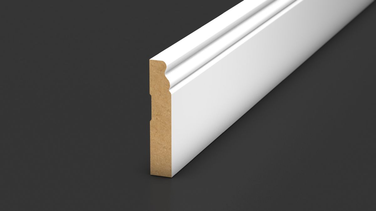 Prinz Weimarer Sockelleiste 19 x 100 mm - Nr. 829 - Grundierfolie Weiß - 250 cm